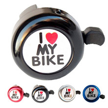 Безопасный велосипедный колокольчик с надписью «I Love My Bike», милый наружный велосипедный звуковой сигнал, предупреждающий звонок, Аксессуары для велосипеда, 2019 2024 - купить недорого