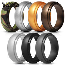 New 7pcs/set Food Grade FDA Silicone Rings For Men Women Wedding Rubber Bands Hypoallergenic Flexible Sport Silicone Finger Ring 2024 - buy cheap