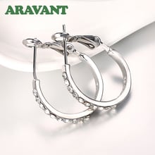 New Fashion Silver Plated Charm Hoop Earrings For Women Wedding Ear Ring Jewelry Gifts 2024 - buy cheap