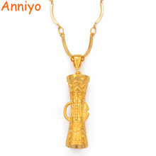 Anniyo Papua New Guinea Drum Pendant Necklaces Gold Color Jewelry PNG Ethnic Gift #061204 2024 - buy cheap