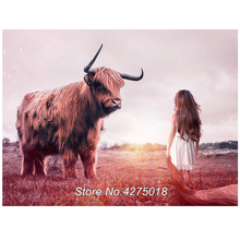 Diamond Embroidery Highland cow 5D DIY Diamond Painting Full Drill Square Yak Wall Art Picture Of Rhinestone Mosaic Girl YG725 2024 - buy cheap