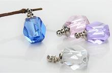 100pcs/lot 10*15mm screw cap rhombus vial pendant pink Crystal Perfume bottle Necklace Pendant charms name or rice art 2024 - купить недорого