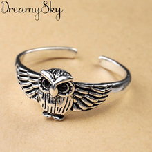 New Fashion Silver Color  Owl Rings For Women Wedding Simple Punk Antique Finger Rings Ladies Girls Gifts 2024 - buy cheap