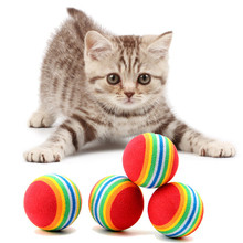 Promoção 10 esferas de brinquedo para gato e cachorro, estimação de arco-íris adorável popular, 35mm/42mm, bolas de golfe, super q 2024 - compre barato