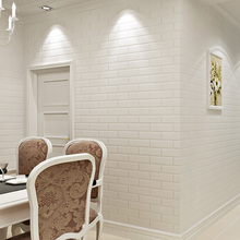 Papel de parede de tijolo branco em relevo 3d, moderno, simples, pvc, para decoração de casa, sala de estar, sala de jantar, plano de fundo 2024 - compre barato