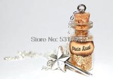 12 unids/lote Pixie Dust hecho a mano botella de cristal collar pixie dust mensaje Collar de plata 2024 - compra barato