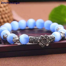 JoursNeige Natural Blue Cat Eye Stone Bracelets Tibetan Silver For Women Girl Bracelet Fashion Jewelry Accessories 2024 - buy cheap