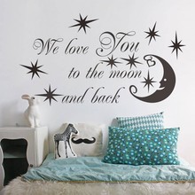 adesivo de parede DIY Removable Wall Stickers "WE love you to the moon and back" WALL sticker decal adesivo de parede mural D088 2024 - buy cheap