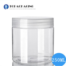 30PCS/LOT-250G Cream Jar,Empty Cosmetic Container,PET Plastic Cream Containers,Clear Cans With Screw Cap Sub-bottling 2024 - buy cheap