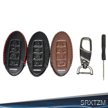 SRXTZM 4 кнопки автомобильный кожаный пульт дистанционного управления автомобильный брелок чехол для Nissan Tidda Livida X-Trail Qashqai Teana 1 шт. Новинка 2024 - купить недорого