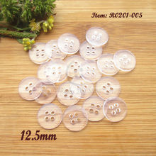 200pcs 12.5mm 4 holes transparent round buttons resin sewing crafts accessories material sewing 2024 - buy cheap