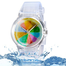 Willis-relojes para mujer, diseño Multicolor de arco iris, resistente al agua, de pulsera, con banda de silicona opaca 0150 2024 - compra barato