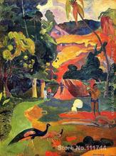 Павел Гоген картины матамоэ Aka пейзаж с павлинами современный импрессиоизм, искусство, высокое качество, ручная роспись 2024 - купить недорого