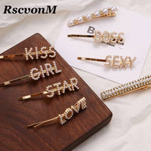 1PC Bling Letter Hairpins Headwear for Women Girls Hair Clips Pins Barrette Tools Metal Hair Accessories Pearl Hair Clip Pin 2024 - buy cheap