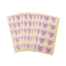 Etiqueta adesiva de 1000 tamanhos, etiqueta rosa e coração "obrigado", sela etiquetas para presente, casamento, sela envelopes 2024 - compre barato