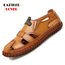 Fashion Summer Male Sandal Genuine Leather Men Casual Sandals Shoes Breathable Comfortable Shoes Roman Large Size 48 2024 - buy cheap