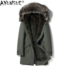 AYUNSUE Winter Jacket Men Parka Real Fur Coat Men Natural Rabbit Fur Liner Luxury Jackets Parkas Hombre 2020 81P82007 KJ2436 2024 - buy cheap