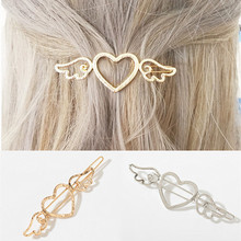 Fashion Korean Love Wings Hairpins Metal Love Heart Hair Barrettes Girls Women Hair Accessories Hair Holder Side Clip Gift 2024 - buy cheap