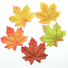 100 Pcs High Quality Artificial Maple Leaves Simulation Decorative Silk Maple Leaves Fake Fall Leaves Home Wedding Party Decor 2024 - buy cheap