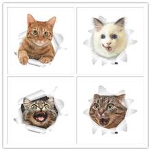 3D Vivid Cats Dogs Toilet Switch Door Stickers Cartoon Refrigerator Wall Stickers Decals For Home Bathroom Decor Poster Mural 2024 - buy cheap