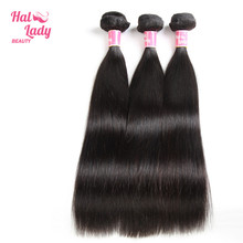 Halo Lady Beauty-extensiones de cabello humano no Remy, pelo liso brasileño, 100%, 20, 22, 24 pulgadas, 1B, 3 uds. 2024 - compra barato