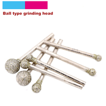 5pcs 3mm Shank Spherical Diamond Polishing Grinding Head Mounted Points Grinding Bit For Dremel Rotary Tools Needle Grit 60 2024 - buy cheap