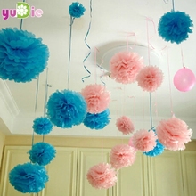 10pcs Paper PomPom Tissue Ball Decorative Supplies Flower For Wedding Home Party Room Banquet Decoration Pompon Craft Products 2024 - buy cheap