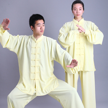 Tradicional chinesa Kung Fu Uniforme Homens Antigos Conjuntos de Artes Marciais Wushu Homens Roupas Taiji Tai Chi Exercício Da Manhã Fora De Pano 90 2024 - compre barato