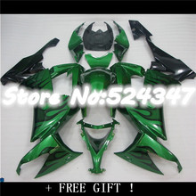 ZX-10R 08-10 Sportbike Fairing ZX 10R For kawasaki Ninja ZX10R 2008 2009 2010 Black Flame In Green Motorcycle Fairing-Hey 2024 - buy cheap