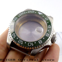 Сапфировое стекло BLIGER 40 мм полностью из нержавеющей стали корпус часов зеленый керамический ободок подходит для ETA 2836 автоматический механизм C53 2024 - купить недорого
