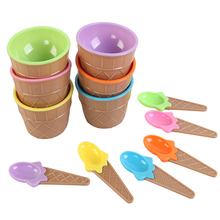 1Set Ice Cream Bowl Spoon Plastic Color Slime Clear Containers Glue Putty Foam Ball Storage Boxes DIY Kids Kits Accessories 2024 - buy cheap