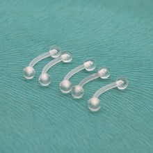 Eyebrow Rings Curved Transparent Bioflex  Clear Acrylic Bio 6mm 8mm 10mm 16G Fashion Body Piercing jewellery 2024 - buy cheap