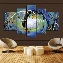5pcs/set Hand-Painted Pictures On The Wall Home Decor Digital Picture Line Oil Paintings For Living Room Wall 2024 - buy cheap
