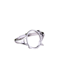 Anillo de boda de compromiso para mujer, de Plata de Ley 925, cabujón ovalado de 10x13mm, anillo semimontado de ópalo ámbar turquesa, ajuste de joyería 2024 - compra barato