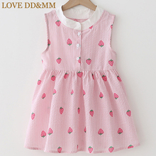 LOVE MM-DD & vestidos para niñas, ropa de verano para niñas, chaleco informal de fresa, ropa de princesa dulce, 2021 2024 - compra barato