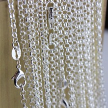 Wholesale 10pcs/lot Fashion 2.5mm Silver Plated Rolo Chain Necklace For Women 16"-30" Wholesale Fashion Necklace Chains 2024 - buy cheap