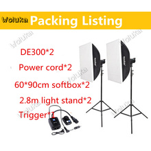 Godox Flash de Estúdio conjunto lâmpada Fotográfica DE300w Estúdio caixa de Luz suave equipamento Fotográfico Roupas Retrato CD50 T03 2024 - compre barato