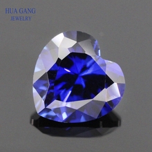 34 # синий камень в форме сердца принцесса резка синтетический корунд драгоценные камни камень для ювелирных изделий Размер 3x3 ~ 12x12 мм Бесплатная доставка 2024 - купить недорого