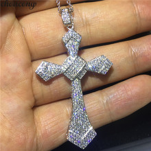 choucong Fashion Long Cross Pendant Pave AAAAA Cz 925 Sterling silver Cross Pendant Necklace for Women Men Party Wedding jewelry 2024 - buy cheap