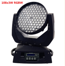 Foco de luz Led con cabezal móvil, lámpara de cabeza móvil RGBW con Zoom de 3W, 108 luces con cabeza giratoria, DMX512 2024 - compra barato