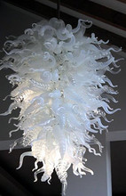 Lustre de cristal branco moderno, compartimento para decoração da casa, lâmpada em borosilicato com vidro soprado 2024 - compre barato
