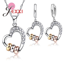 New Pretty Heart Women Jewelry Sets 925 Sterling Silver Necklace Earrings Pendant Fashion Accessories Fast Shipping 2024 - buy cheap