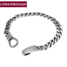 2019 Valentine gift Bracelet 100% 925 Sterling Silver Jewelry Men Women Creative design buckle Smooth Chain Bracelet Bangle B44 2024 - buy cheap