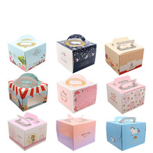 40pcs/lot birthday cup cake packaging box Wholesale Kraft paper Cake Box with handle,brown cup cake box handle 2024 - buy cheap
