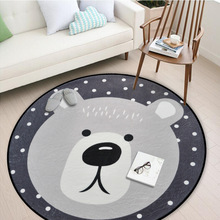 Tapete redondo com estampa de animais, carpete com veludo para decoração de casa, sala de estar, quarto, infantil, macio, para brincadeira, área 2024 - compre barato