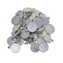 50 peças de prata cor em branco moldura bandejas-redonda jóias fazendo achados configuração base para cabochão artesanal charme/pingente 2024 - compre barato