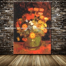 Zinnia Of Vincent van Gogh 100% Hand Painted Copy Famous Oil Painting On Canvas Wall Art Picture For Living Room Home Decoration 2024 - buy cheap