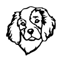 Cavalier King Charles Spaniel para perros, 12,7x12,7 CM, para mascotas, C6-1759 de coche, negro/plateado 2024 - compra barato