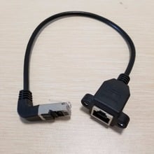 Удлинительный кабель RJ45 с углом 90 градусов для передачи данных, крепление панели с винтами, сетевой кабель 30 см, черный 2024 - купить недорого