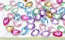 800pcs 3D Acrylic Rhinestone Crystal Bling Faceted Teardrop Cabochons cab mixed colors 14x10mm 2024 - buy cheap